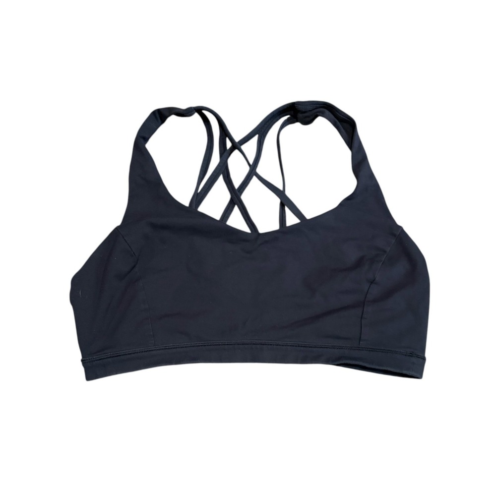 Lululemon Free To Be Serene Bra Sz 10 Black Strappy Workout Yoga Gym Athletic‎